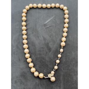 Vintage Faux Pearl Choker Necklace Vendone Marked